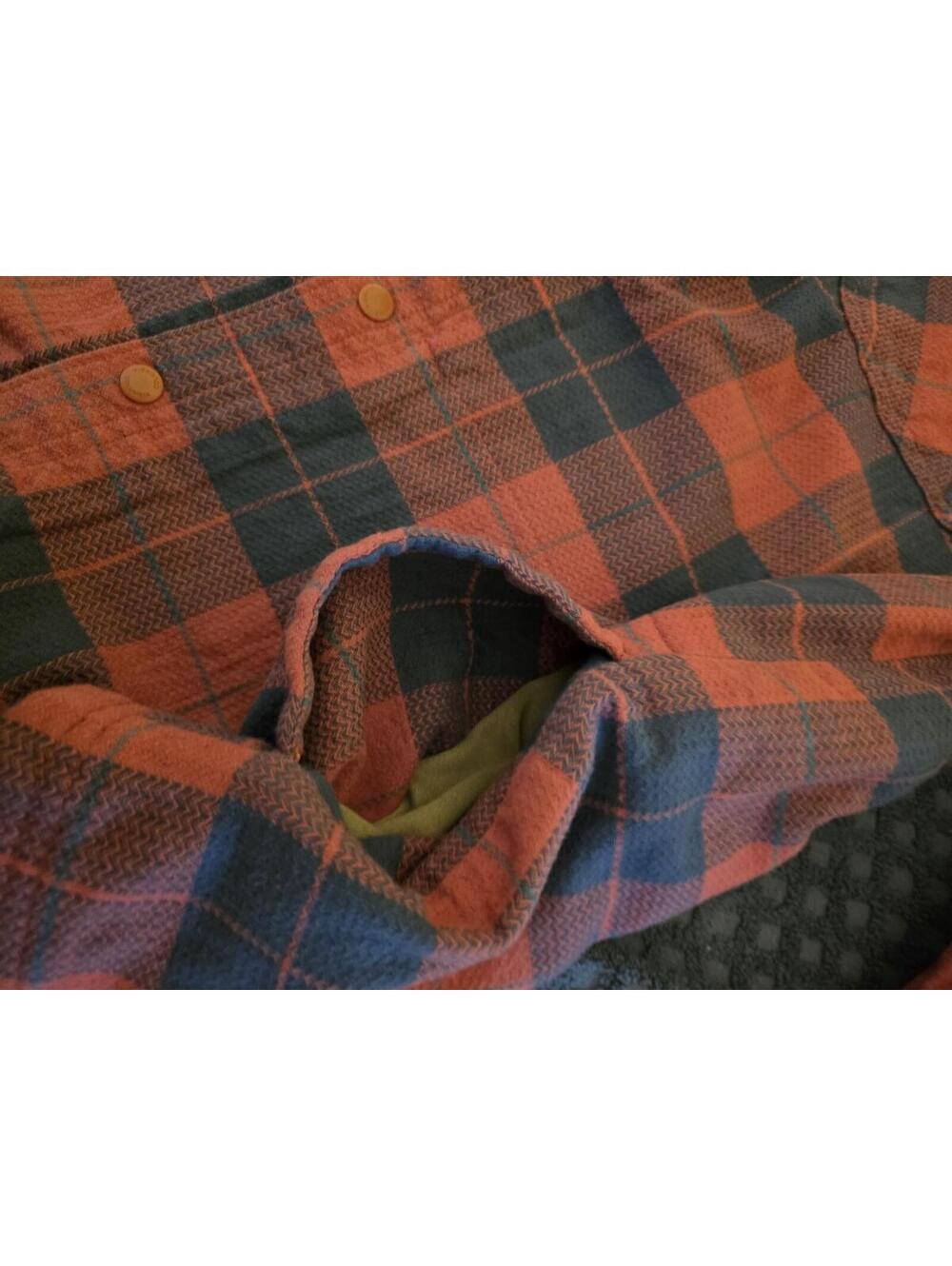 Columbia Mens XL Red Black Plaid Fleece Snap Shirt Jacket Outdoor Shacket - Picture 8 of 12
